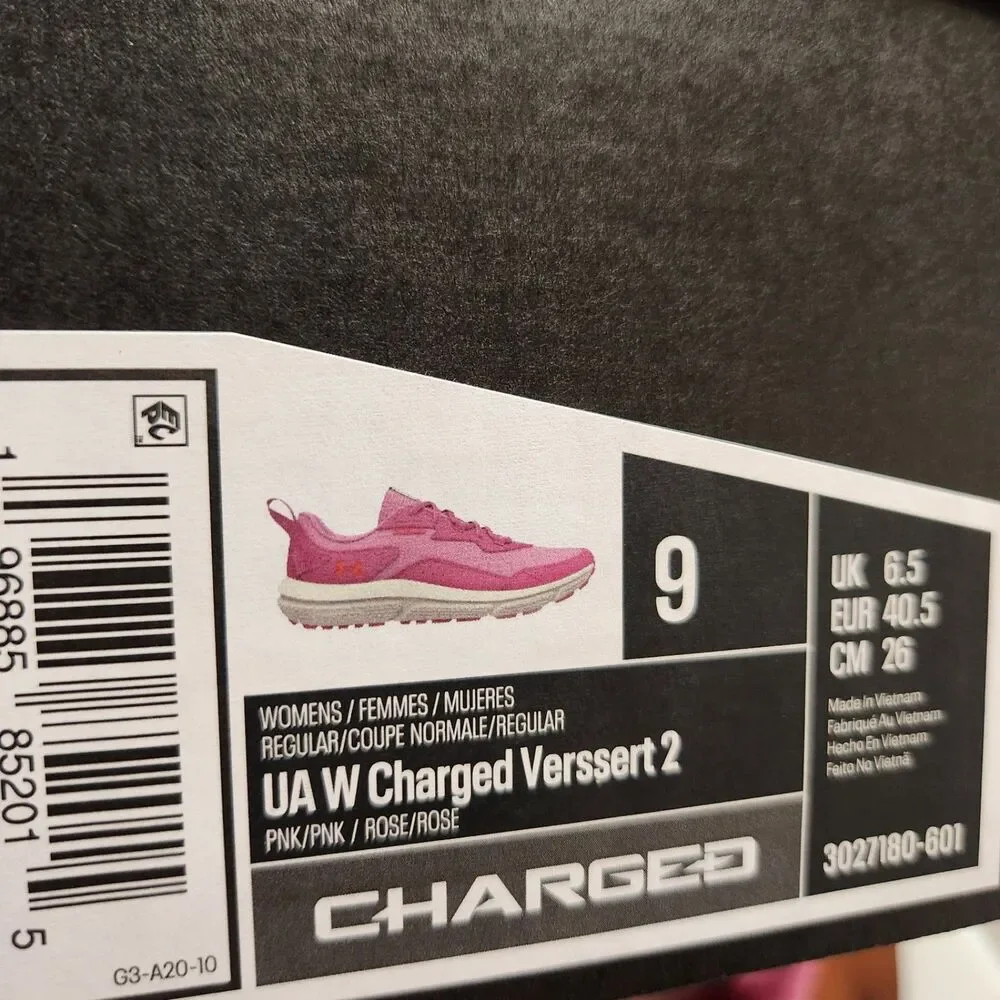 Under Armour Charged Verssert 2 Running Shoes Women’s 9 Pink NIB